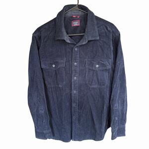 Untuckit Button Upshirt Men's Corduroy Blue Cordy 41206 XL Shirt Preppy Prep